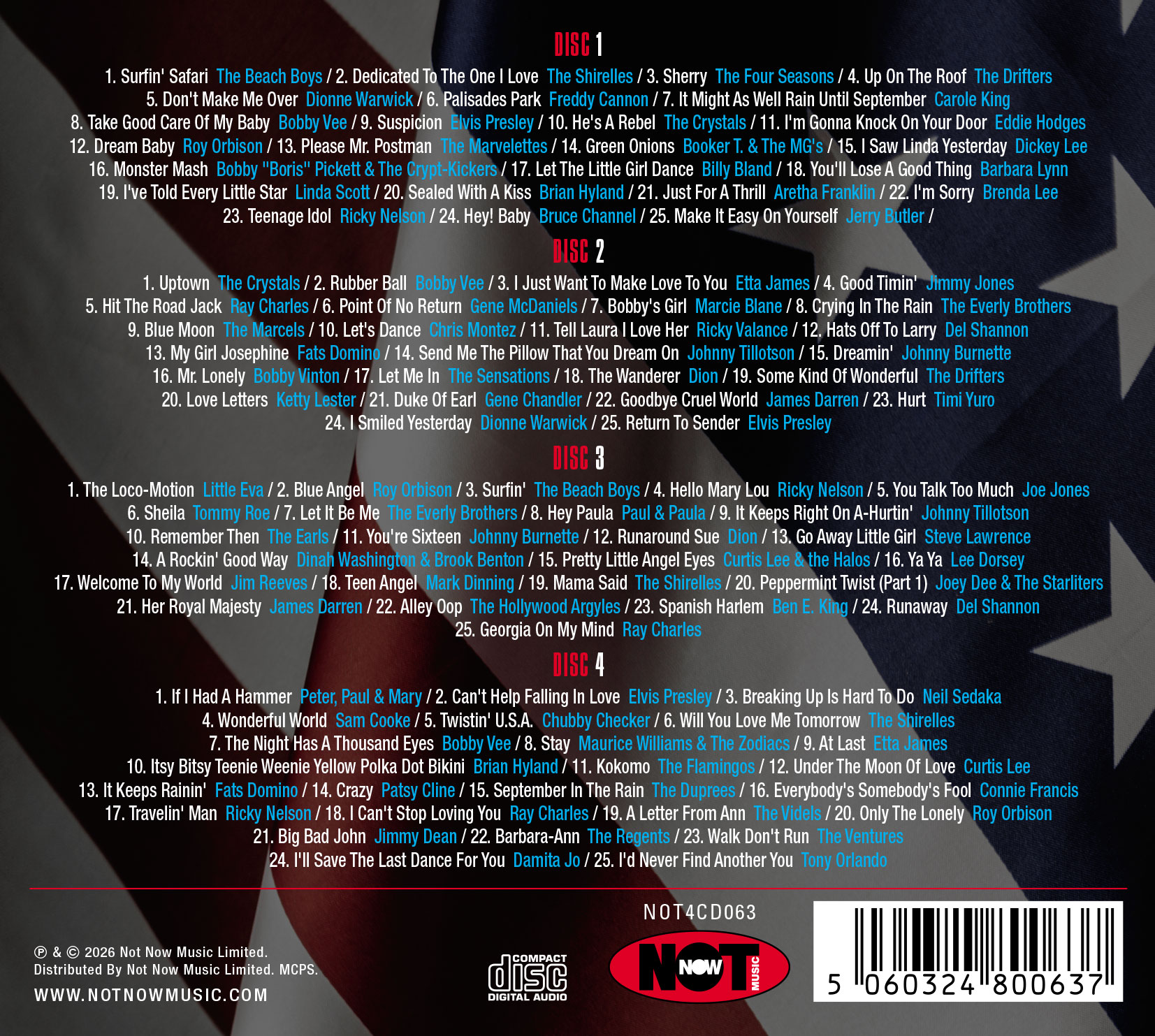 American Hits Of The 60's | Not Now Music